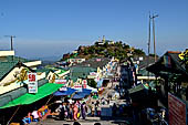 Myanmar - Kyaikhtiyo, the village of restaurants, souvenir shops and guesthouses. 